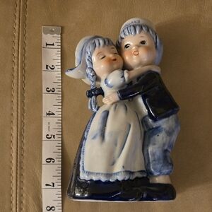 Adorable Delft Blue and White Ceramic Couple Figurine